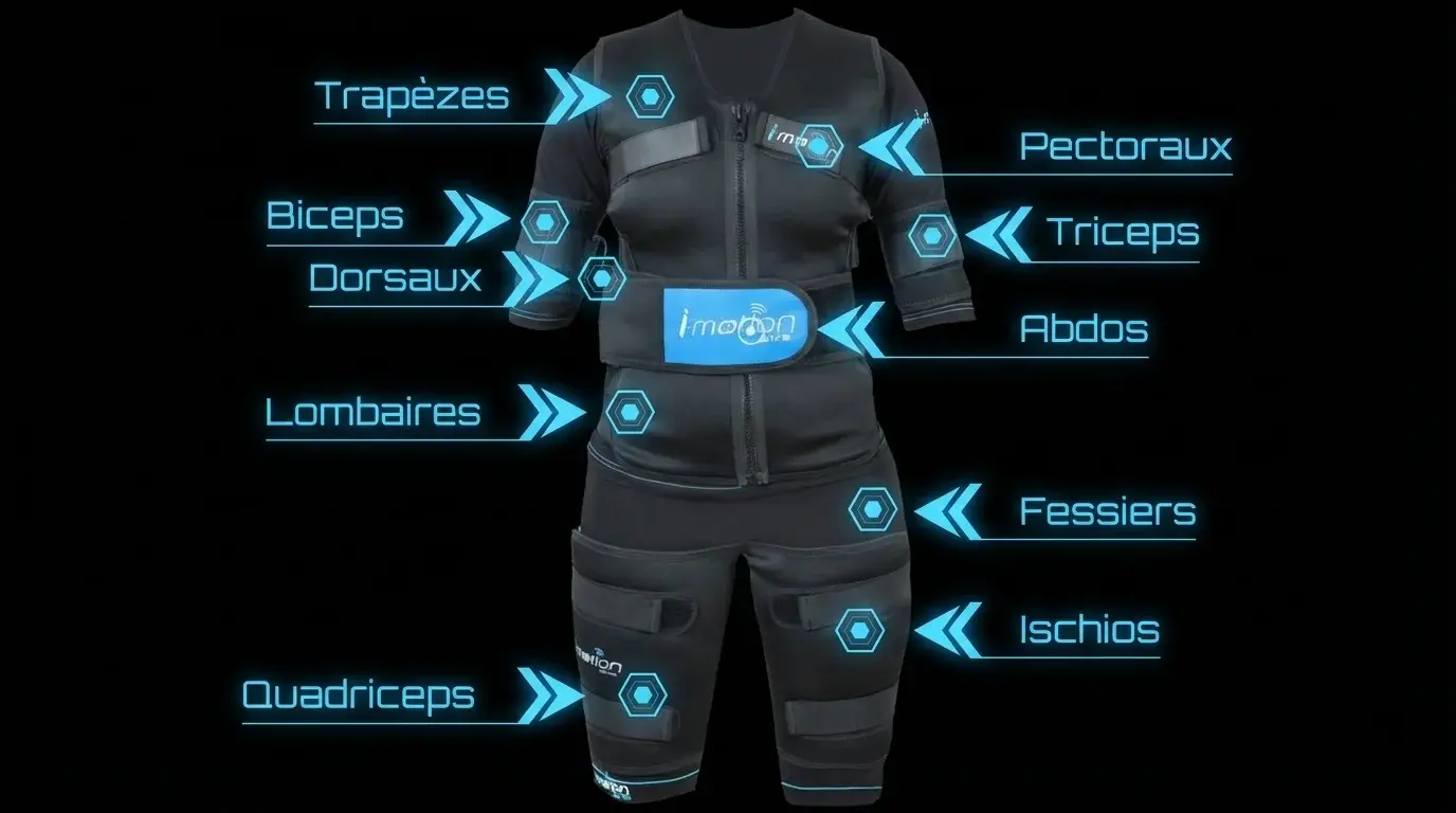Combinaison EMS i-motion avec électrodes sur tous les groupes musculaires